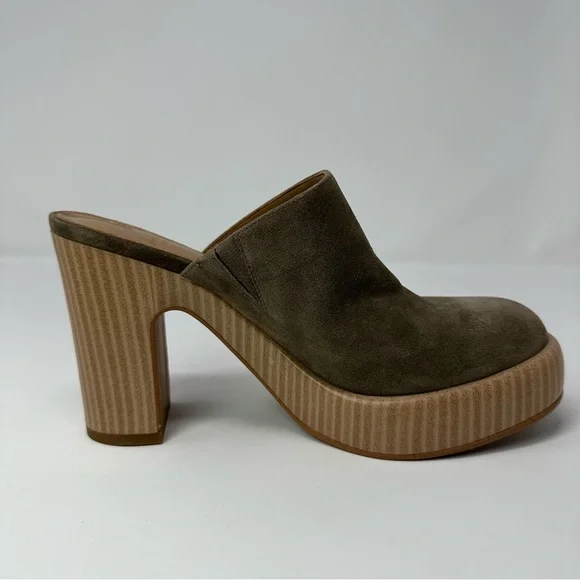 Sam Edelman Shiloh Suede Mule Heel, Olive Suede, Size 6.5 - Picture 10 of 12